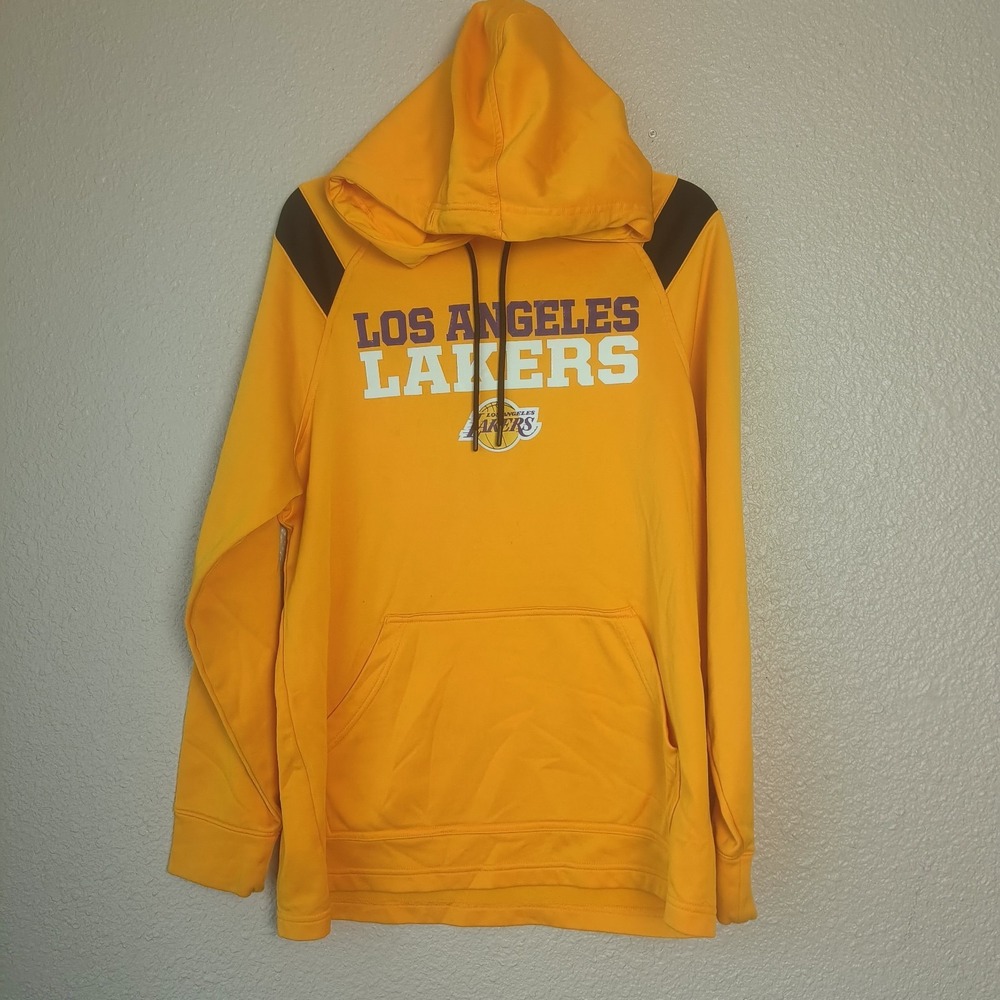 Los Angeles LA Lakers NBA Yellow Pullover Jacket Hoodie Adult‎ L Great Shape